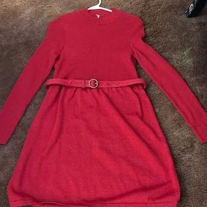 Free People red sweater dress